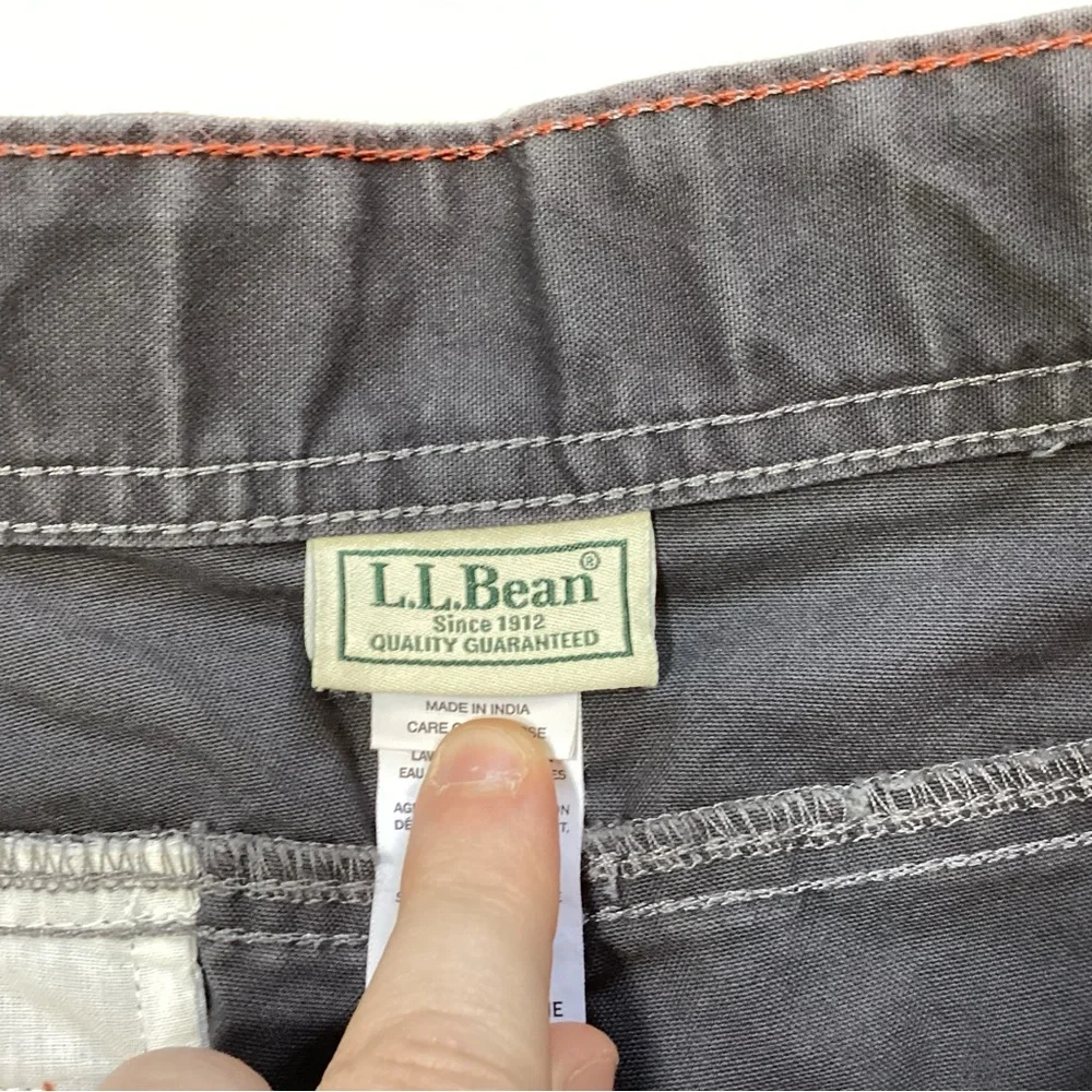 Mens LL‎ Bean Traverse Crag Belted Canvas Hiking Shorts Dark Gray 38.